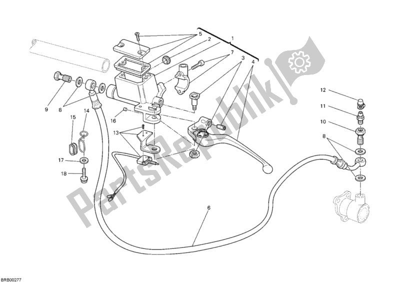 Todas as partes de Cilindro Mestre Da Embreagem do Ducati Monster 696 USA 2010